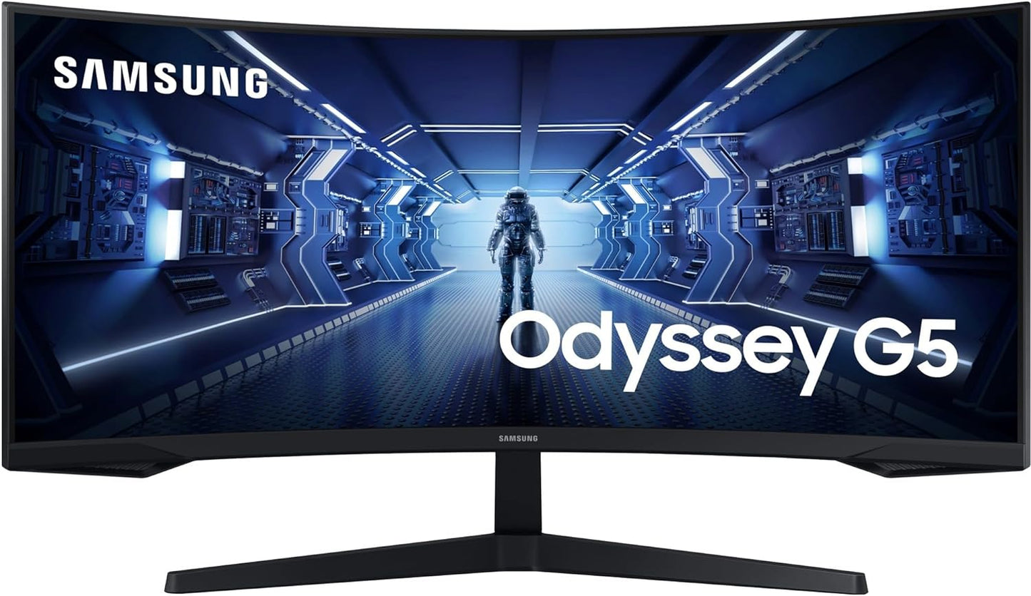 Monitor Gaming Samsung Odyssey G5 G55T (LC34G55TWWRXEN) - 34" LED VA Curved, Ultra WQHD 3440x1440, 1ms (MPRT), 165Hz Max., FreeSync Premium, Nero